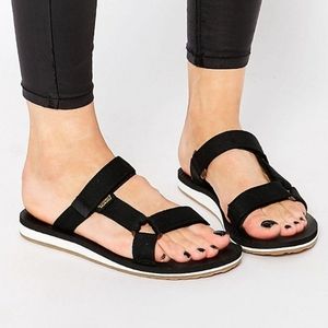 Teva universal black slide sandals